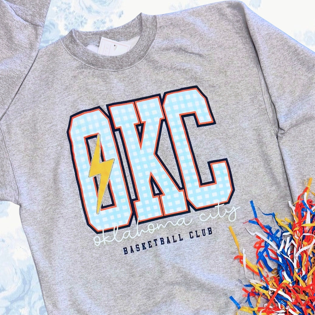 OKC SPIRIT 2025: OKC Gingham (ULTIMATE COTTON SWEATSHIRT)