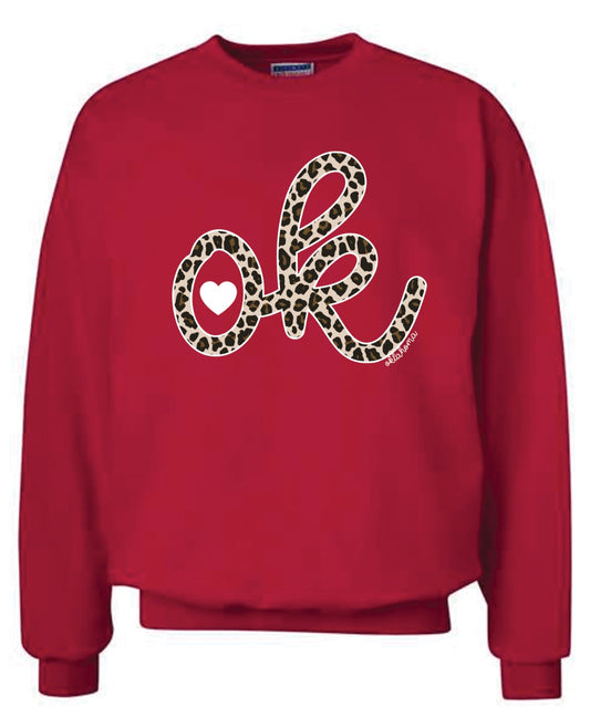 SWEET TEE WEEKEND: OK Heart & Leopard Script (SWEATSHIRT)