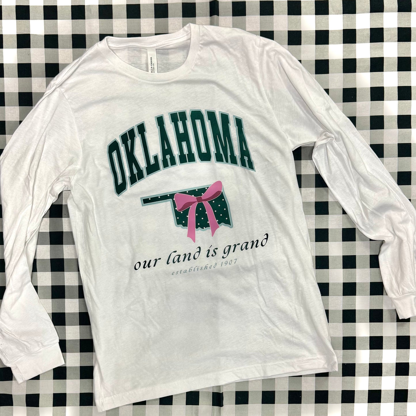 OKLAHOMA: Our Land is Grand (BELLA CANVAS LONGSLEEVE)