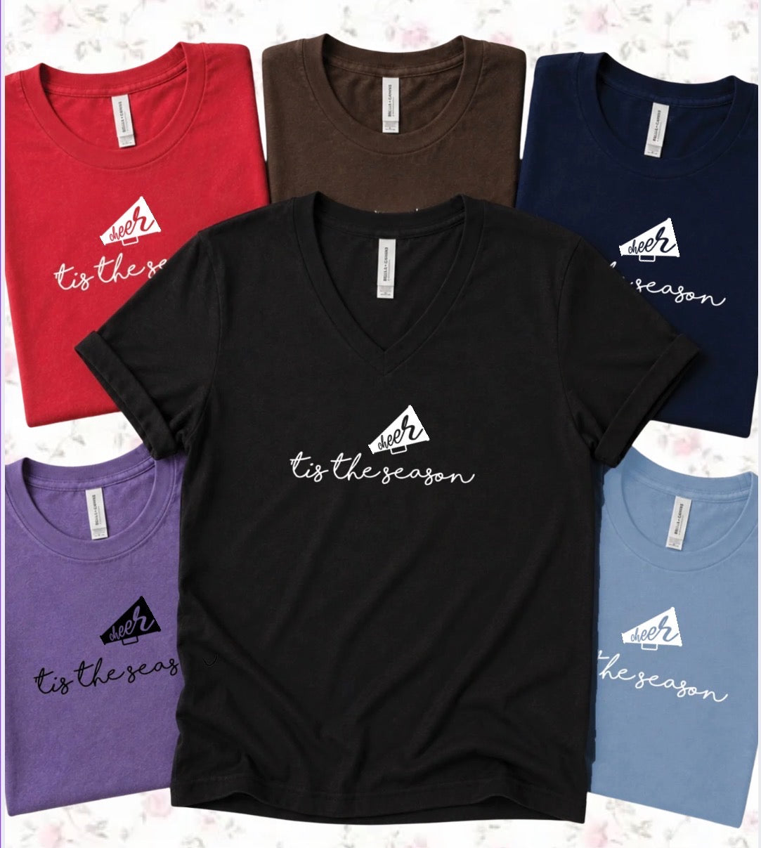 SWEET TEE TUESDAY: 'Tis the Season CHEER (BELLA CANVAS CREW NECK or VNECK)