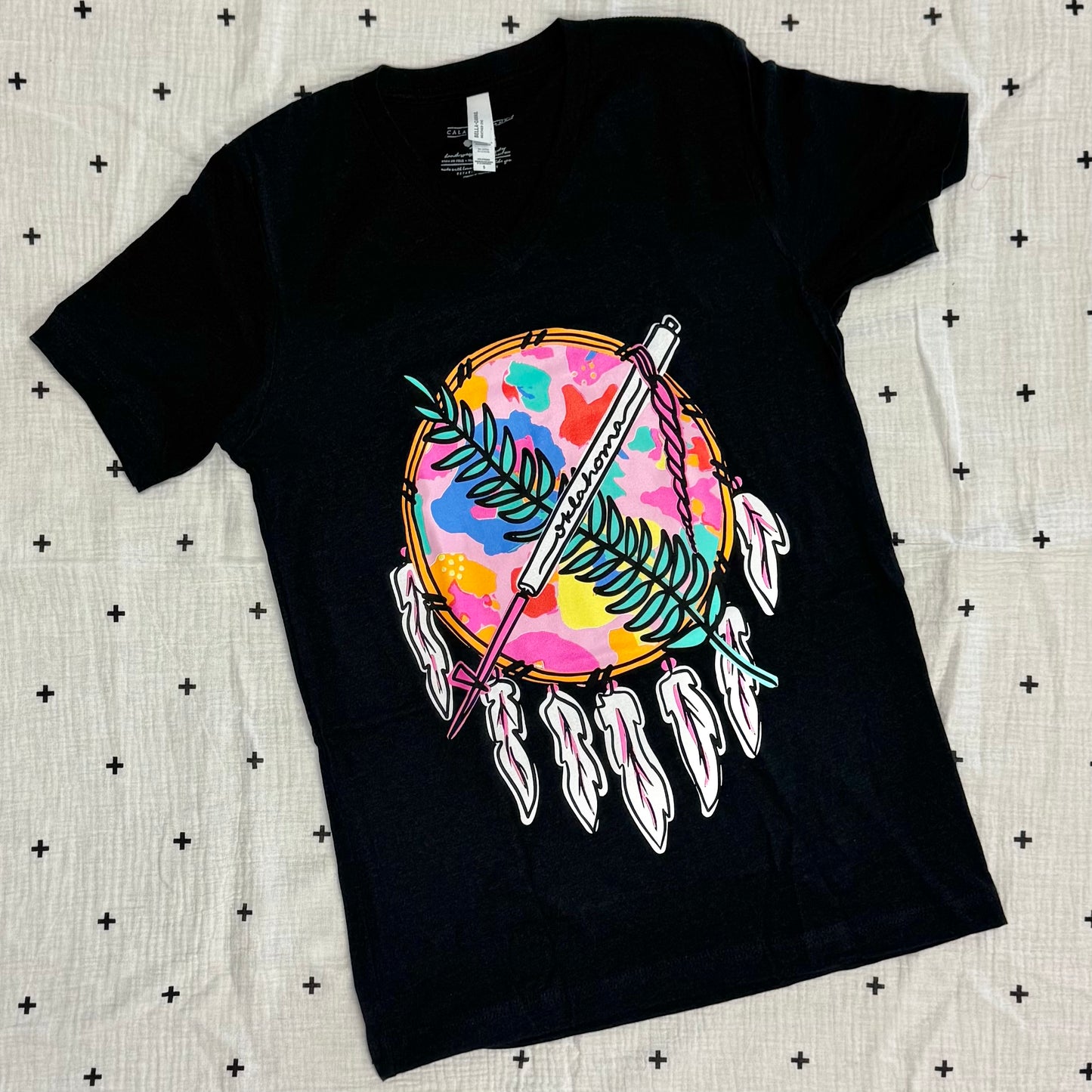 OKLAHOMA 2025: Oklahoma Summer Dreamcatcher (BELLA CANVAS VNECK)