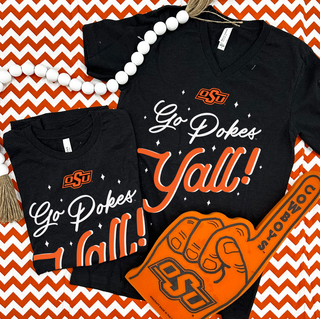 OK STATE UNIV. 2023: Go Pokes Y'all (VNECK or CREW NECK)