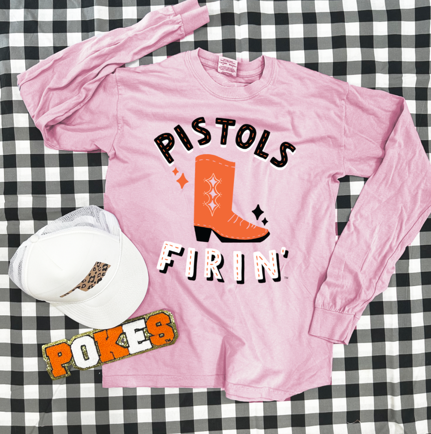 OK STATE UNIV. 2023: Pistols Firin' Cowboy Boot (LONGSLEEVE)