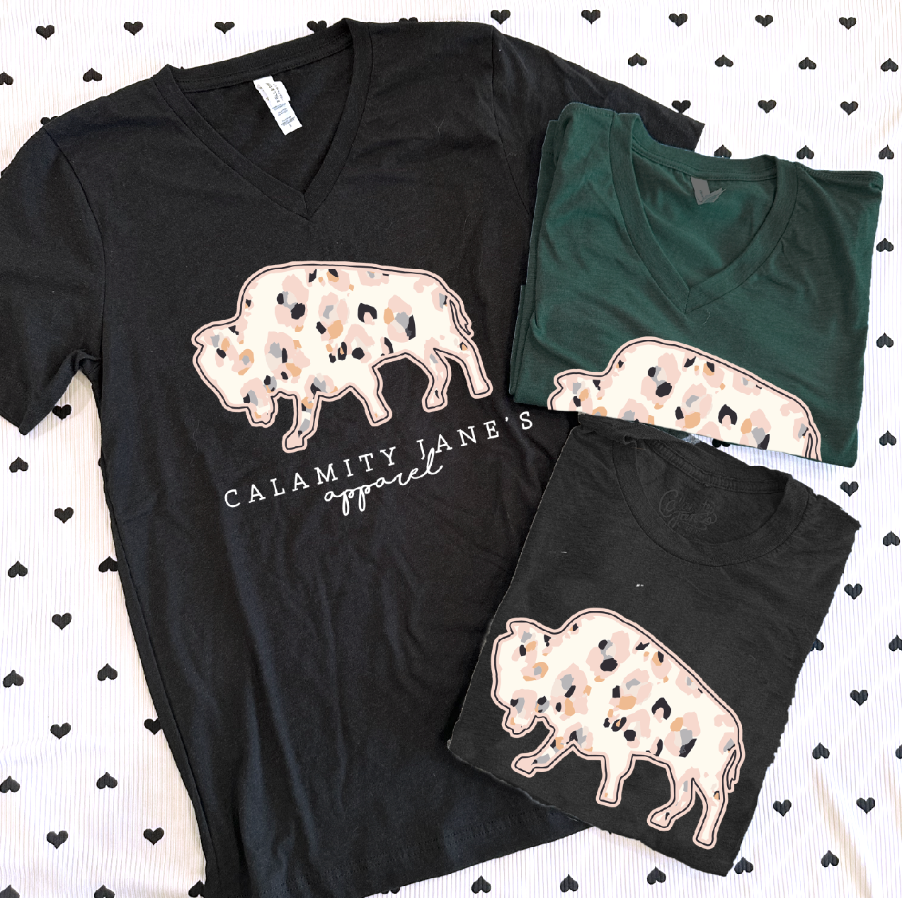 CJ Logo Spotted Leopard (BELLA CANVAS CREW NECK or VNECK)