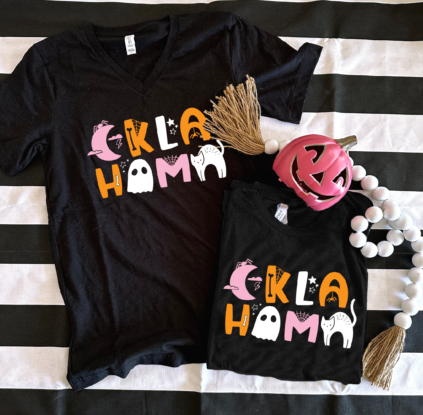 SWEET TEE TUESDAY: OKLA-HOMA Halloween Icons (BELLA CANVAS VNECK or CREW NECK)