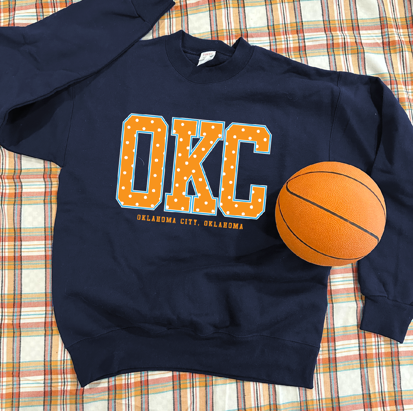 "OKC" Orange & White Polkadots (SWEATSHIRT)