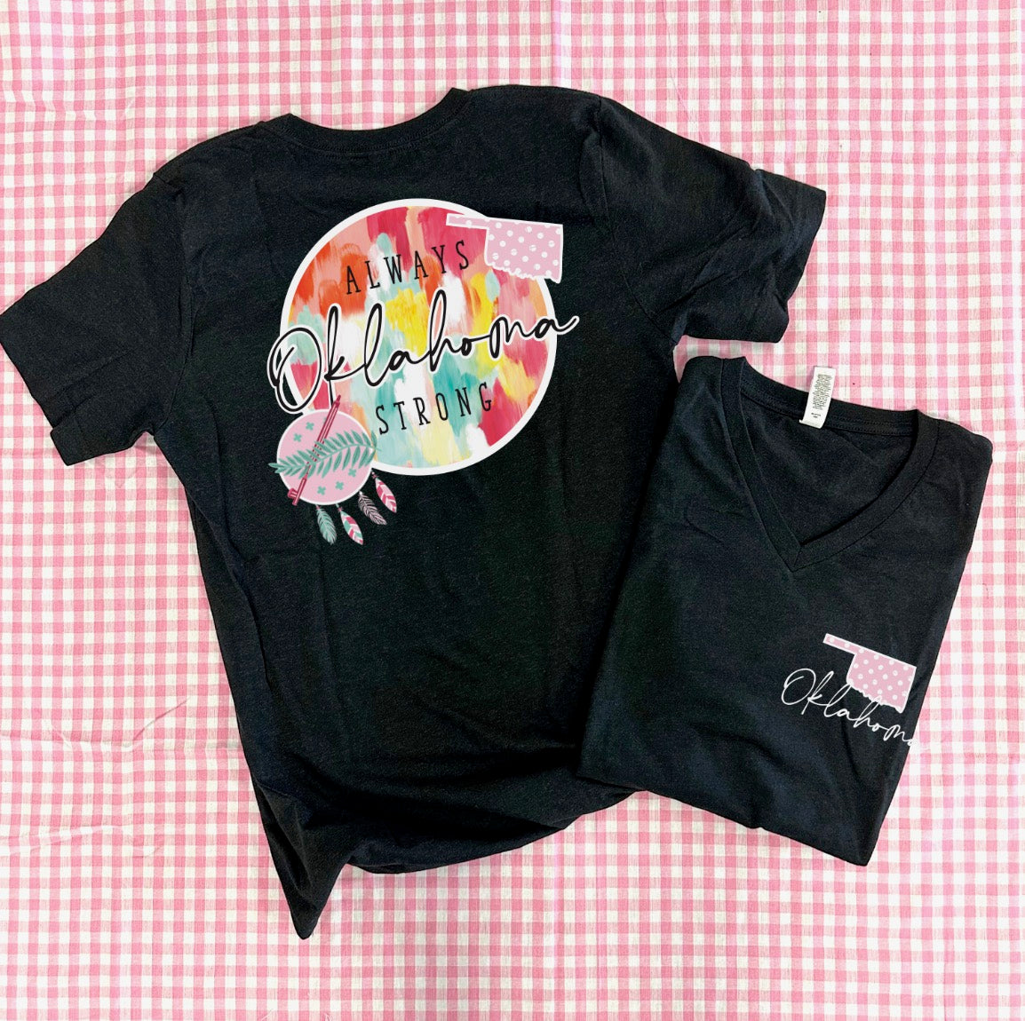 OKLAHOMA: ALWAYS OKLAHOMA STRONG (BELLA CANVAS V-NECK & CREW NECK)