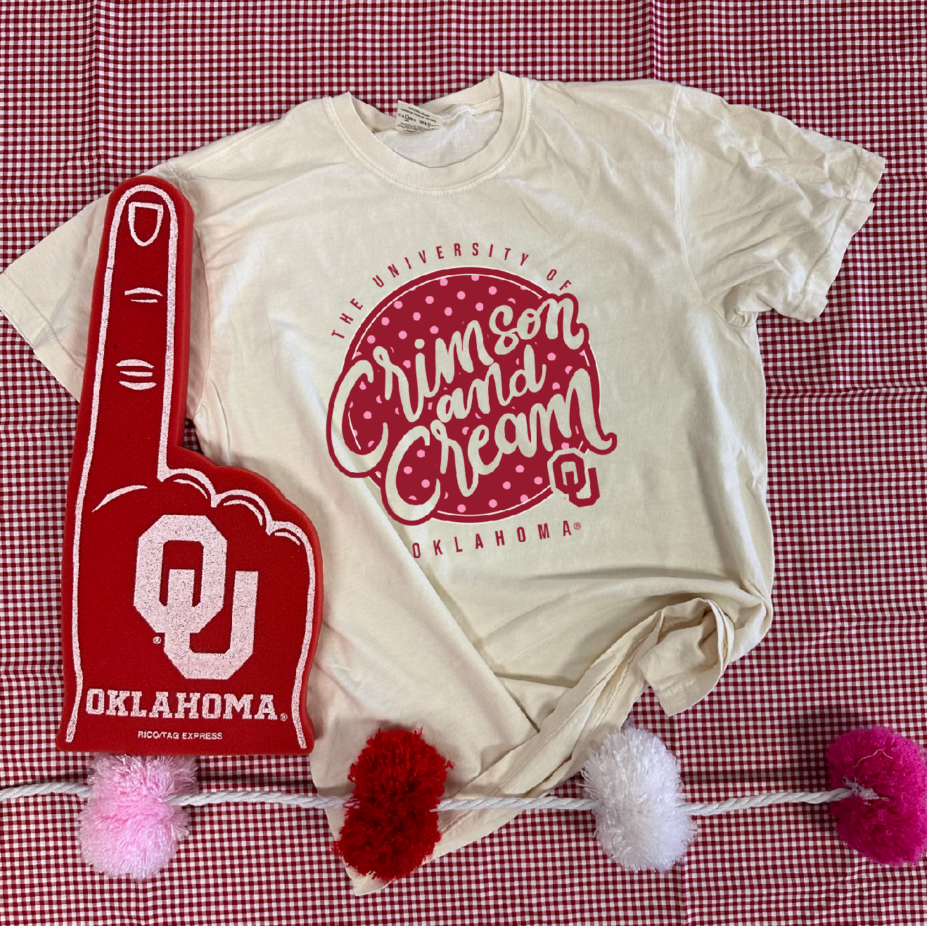 UNIV. OF OK 2024: Crimson & Cream (COMFORT COLORS SHORTSLEEVE)