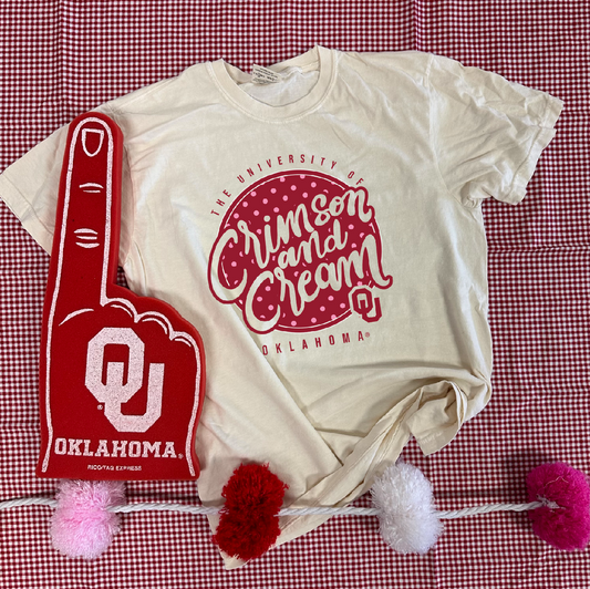 UNIV. OF OK 2024: Crimson & Cream (COMFORT COLORS SHORTSLEEVE)