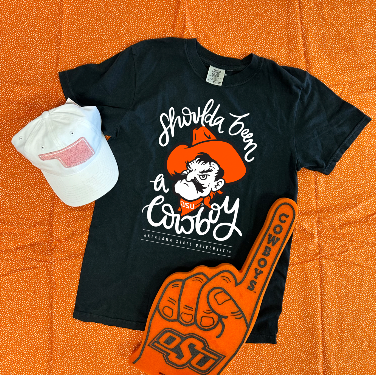 OK STATE 2024: Shoulda Been A Cowboy (COMFORT COLORS SHORTSLEEVE)