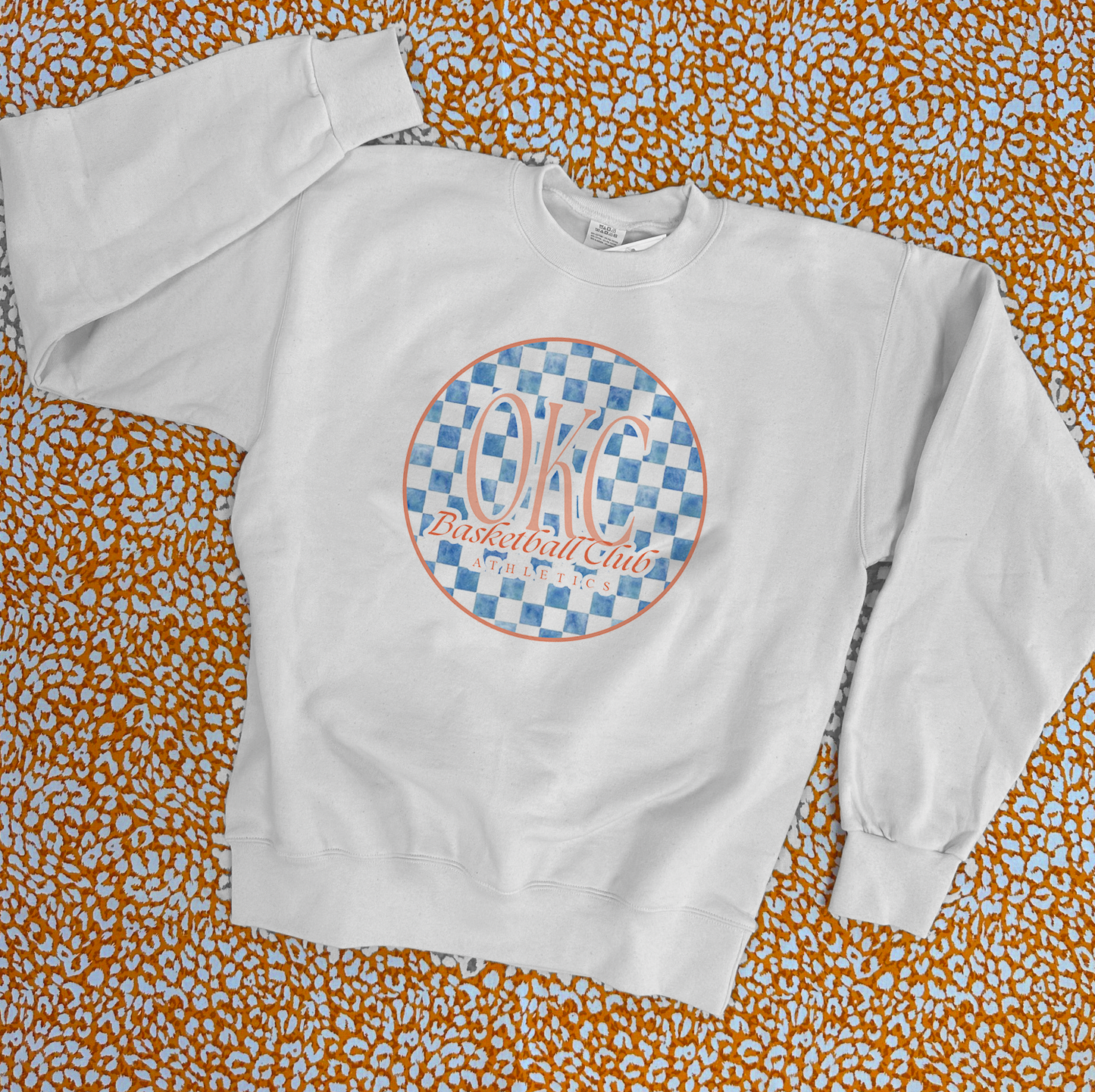 OKC SPIRIT: Oklahoma City Basketball Club Blue Checked (SWEATSHIRT *NAVY OR WHITE*)