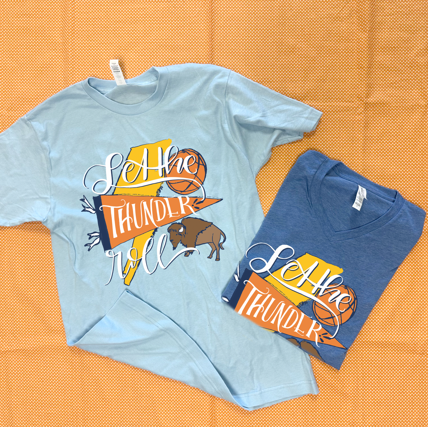 OKC SPIRIT: Let the Thunder Roll (BELLA CANVAS VNECK & CREW NECK)