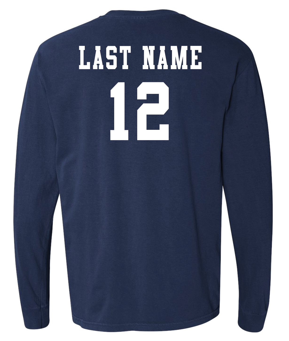 CASADY VOLLEYBALL 2025: NAVY "C" *With Optional Name & Number* - ADULT COMFORT COLORS LONGSLEEVE
