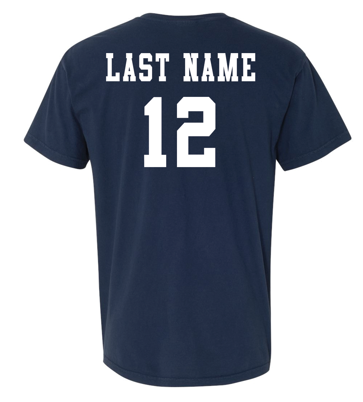 CASADY VOLLEYBALL 2025: NAVY "C" *With Optional Name & Number* - YOUTH COMFORT COLORS SHORTSLEEVE