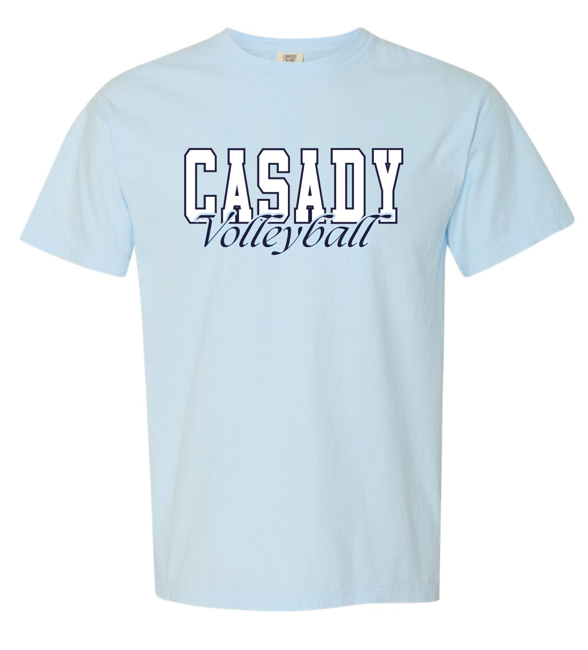 CASADY VOLLEYBALL 2025: "CASADY Volleyball Chambray" *With Optional Name & Number* - ADULT COMFORT COLORS SHORTSLEEVE