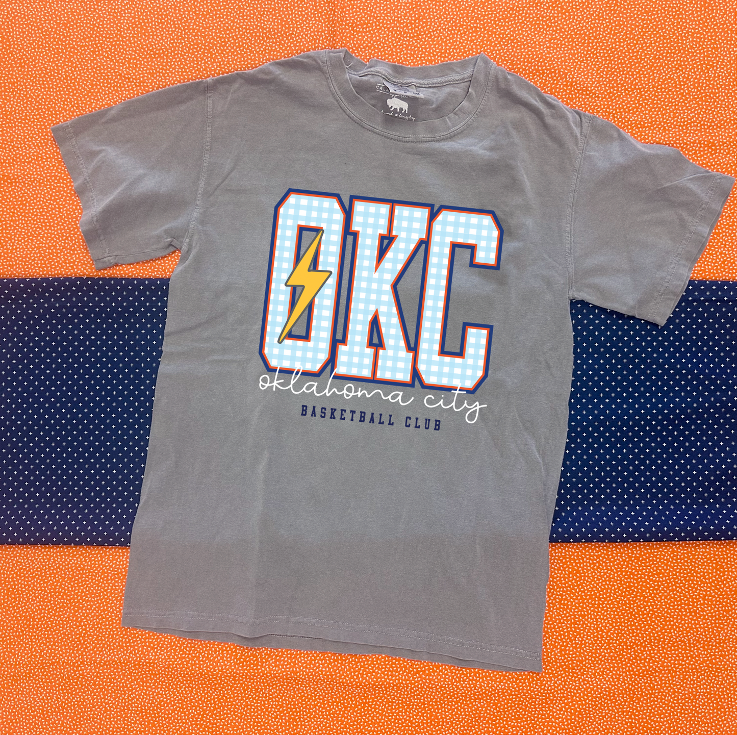 OKC SPIRIT 2025: OKC Gingham (COMFORT COLORS SHORTSLEEVE)