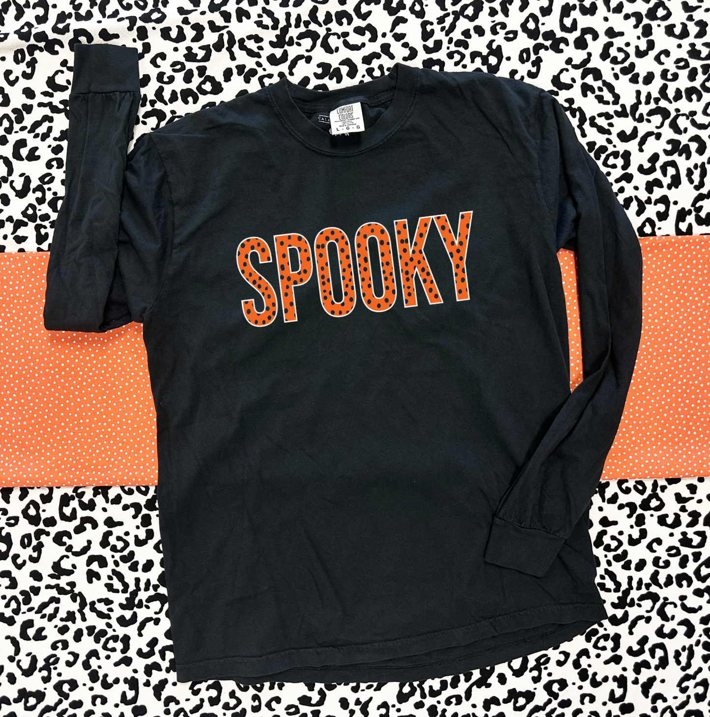 HALLOWEEN 2025: SPOOKY Messy Dots (COMFORT COLORS LONGSLEEVE)