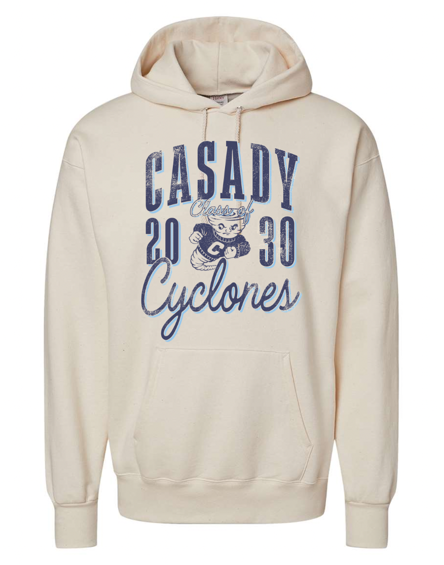 CASADY: Class of 2030, Vintage Casady Cyclones - Natural (ULTIMATE HOODIE)