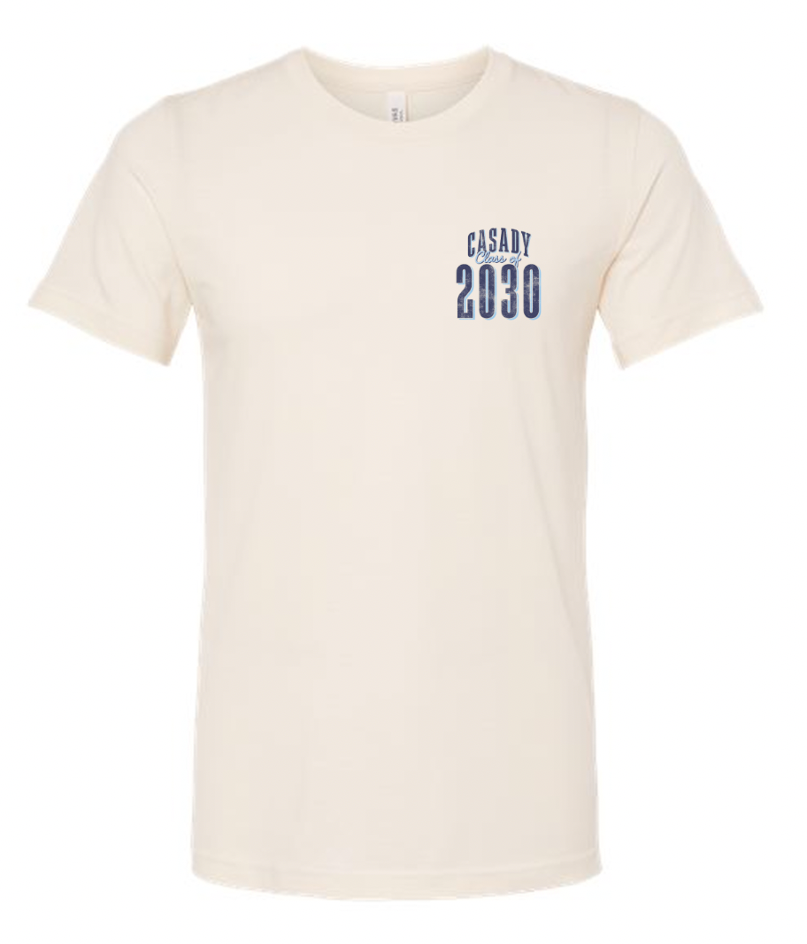 CASADY: Class of 2030, Front & Back Text (BELLA CANVAS CREW NECK)
