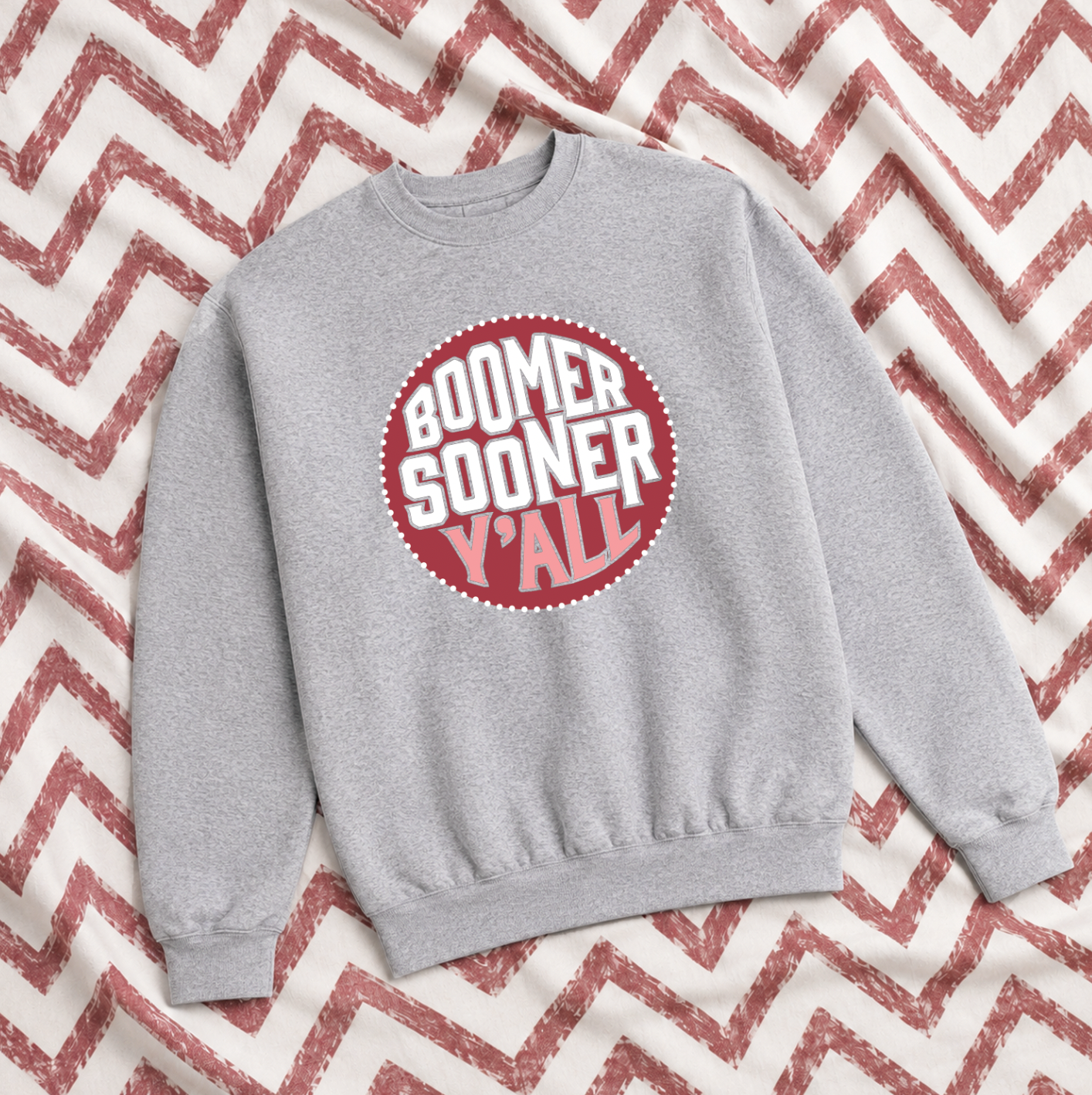 UNIV. of OKLAHOMA 2026: Boomer Sooner Y'all Circle (SWEATSHIRT)