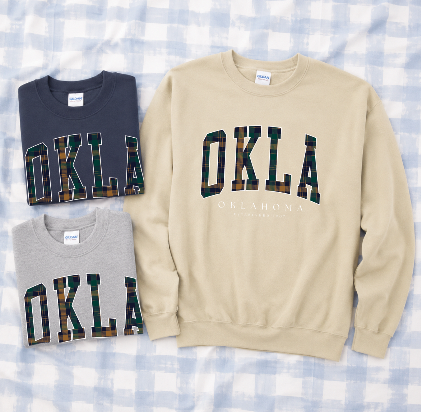 SWEET TEE TUESDAY: OKLA Plaid (SWEATSHIRT)
