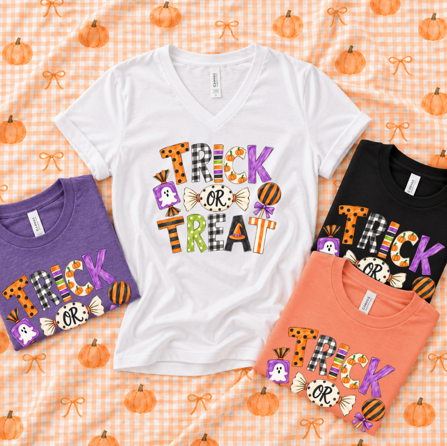 SWEET TEE TUESDAY: Trick Or Treat Mixed Patterns (BELLA CANVAS CREW NECK or VNECK)