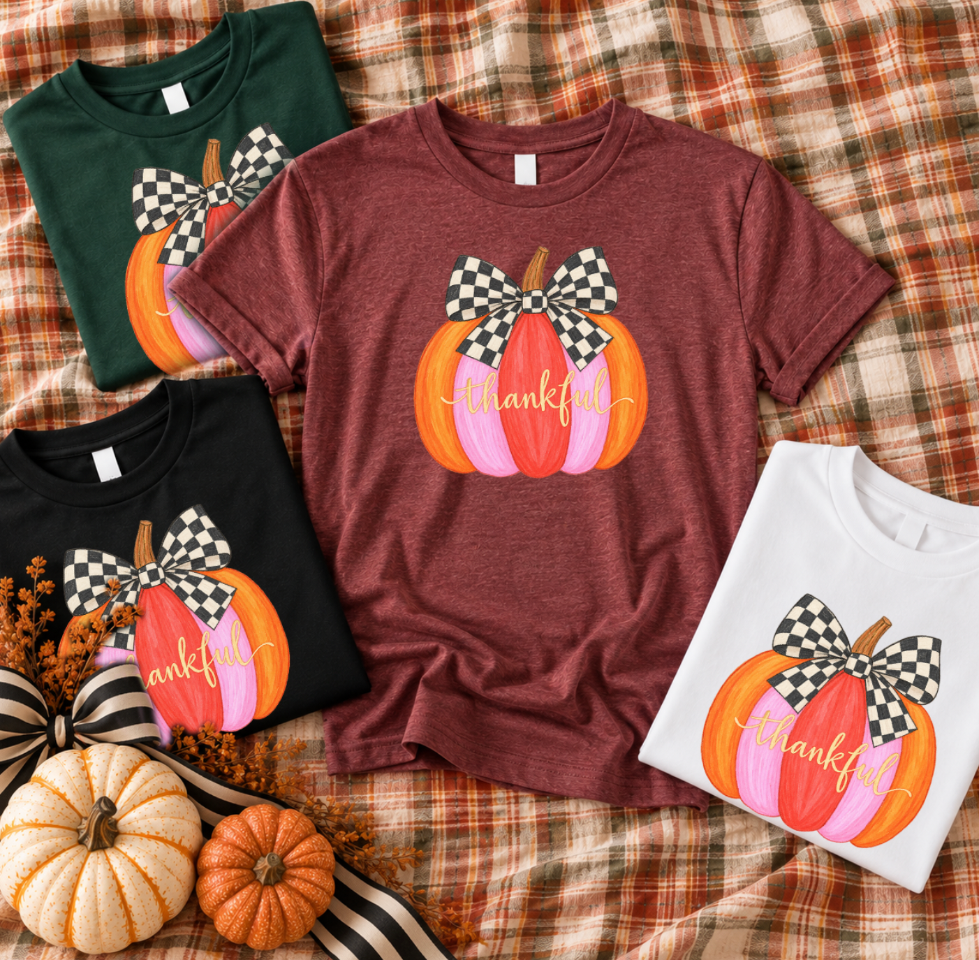 SWEET TEE TUESDAY: Thankful Whimsy Pumpkin (BASIC CREW NECK or VNECK)