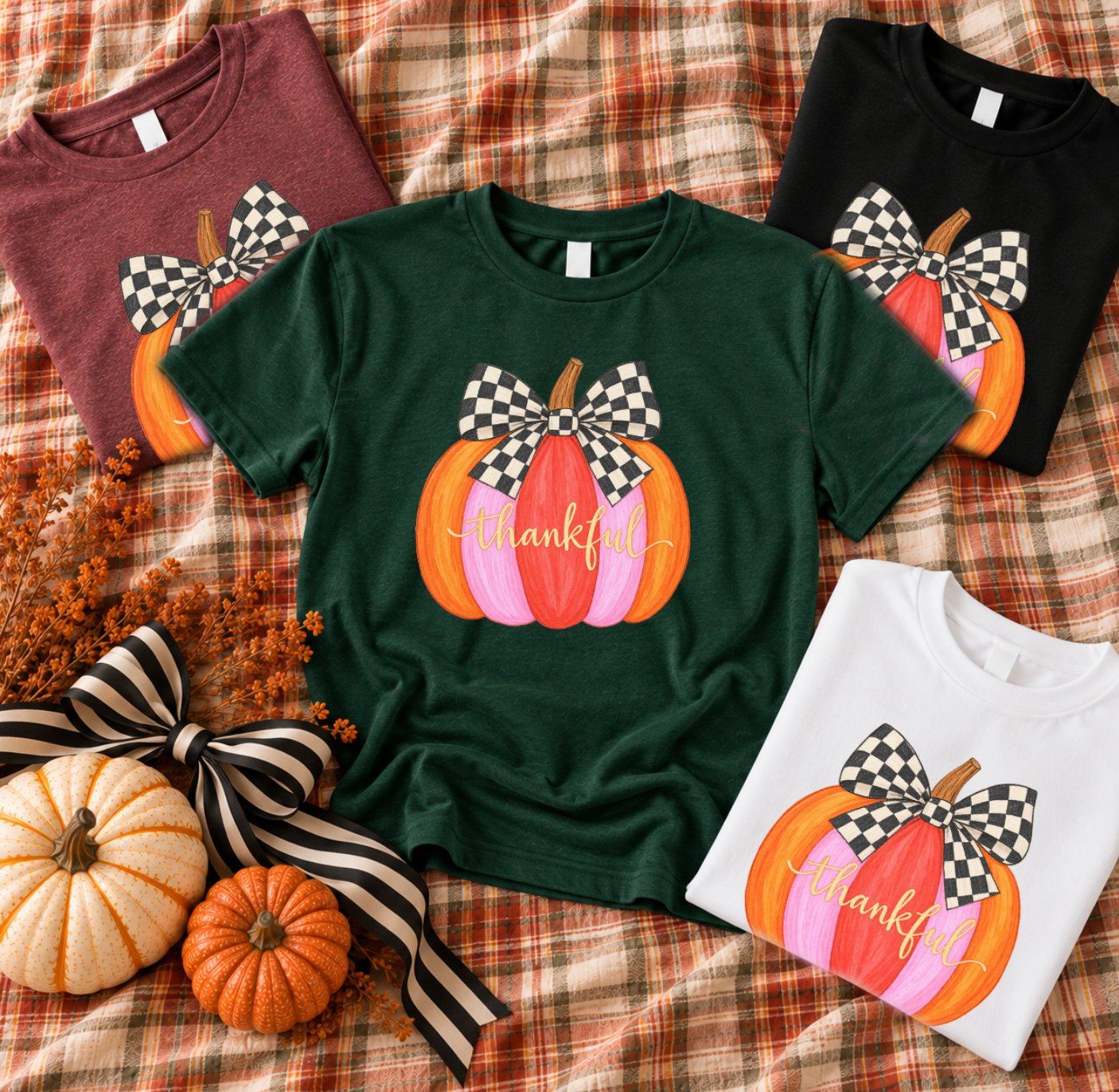 SWEET TEE TUESDAY: Thankful Whimsy Pumpkin (BELLA CANVAS CREW NECK or VNECK)