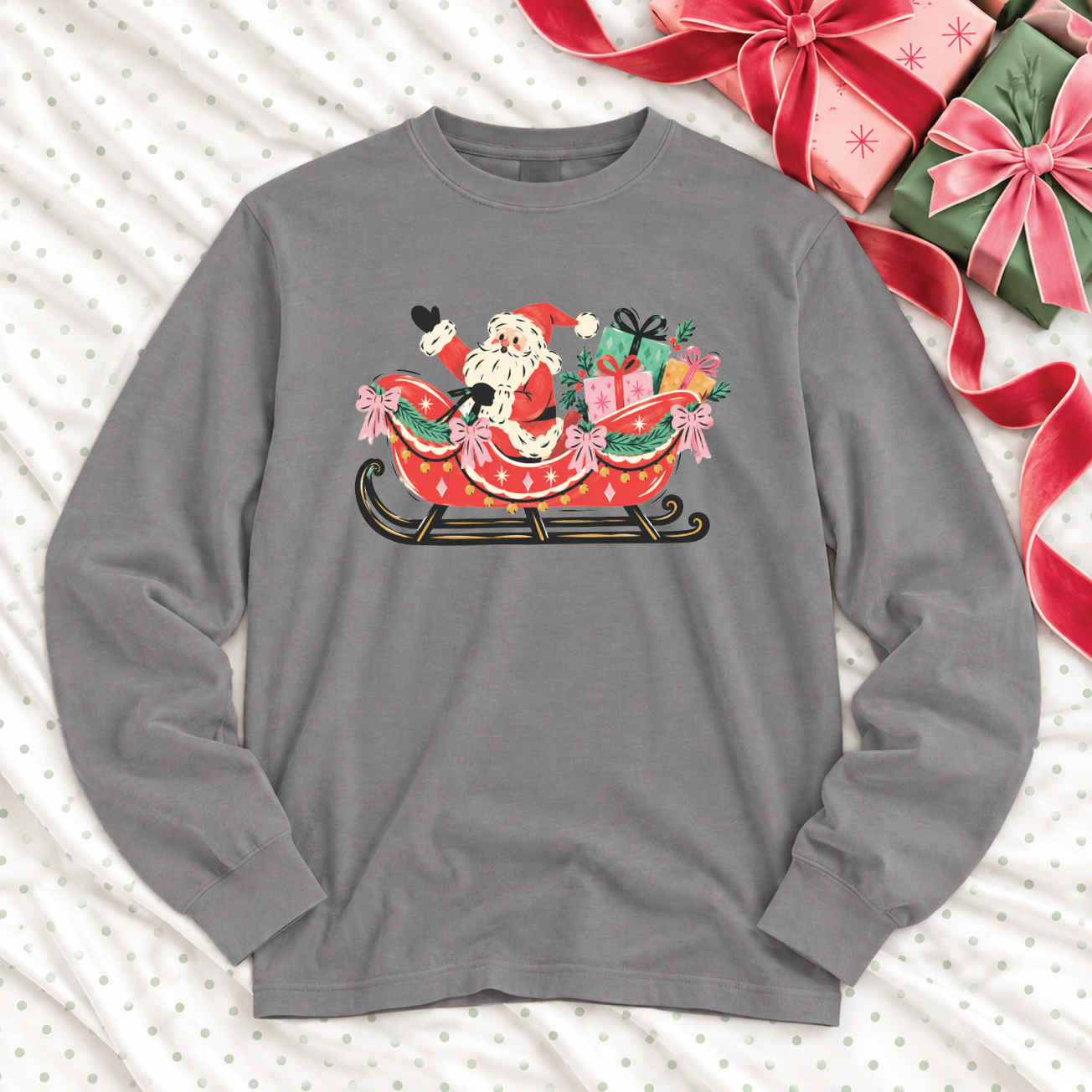 CHRISTMAS 2026: Santa's Whimsy Sleigh (COMFORT COLORS SHORTSLEEVE or LONGSLEEVE)