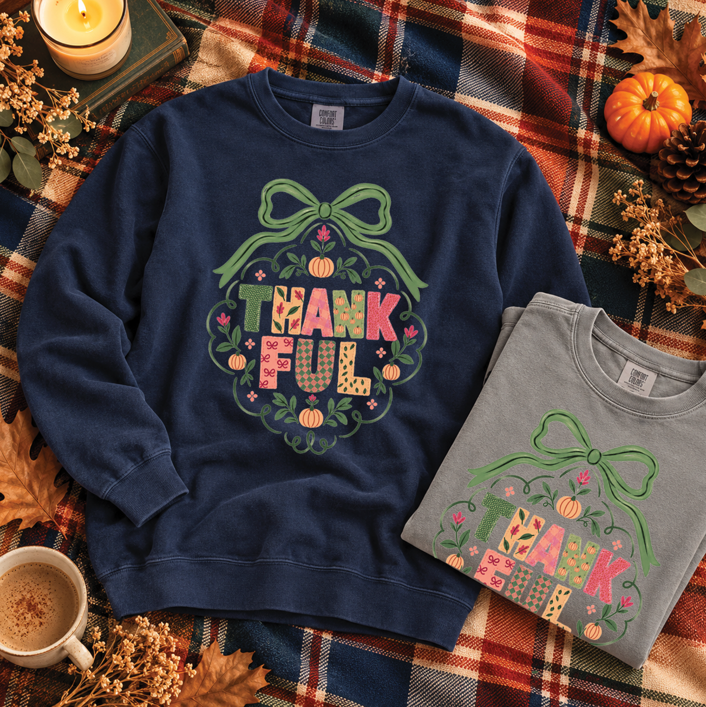 SWEET TEE TUESDAY: Thankful Little Bows (COMFORT COLORS SWEATSHIRT)