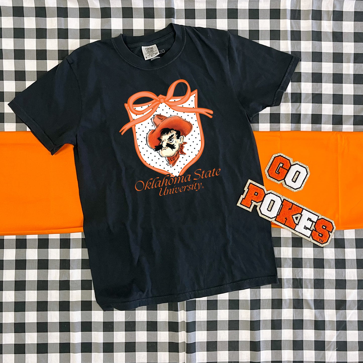 OK STATE 2025: Polkadot Crest & Pistol Pete (COMFORT COLORS SHORTSLEEVE)
