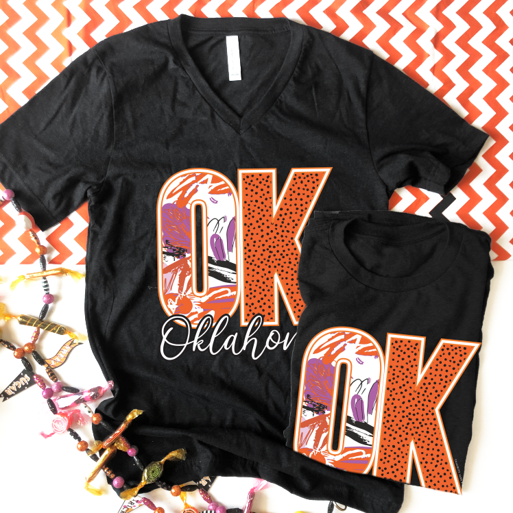 HALLOWEEN: OK Mixed Patterns (VNECK)