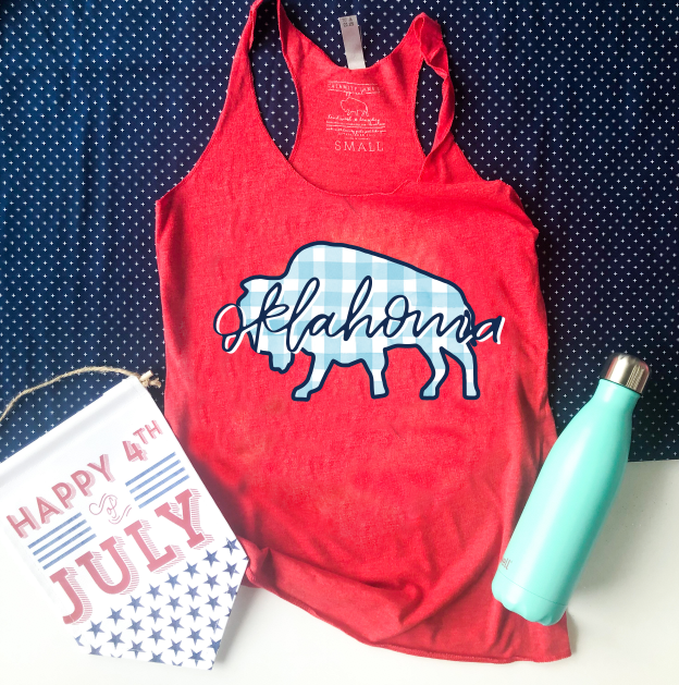 AMERICAN SPIRIT: Oklahoma Buffalo & Check (RACERBACK TANK)