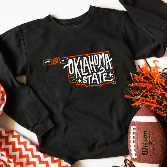 OK STATE 2021: Oklahoma State (State Shape) - SWEATSHIRT