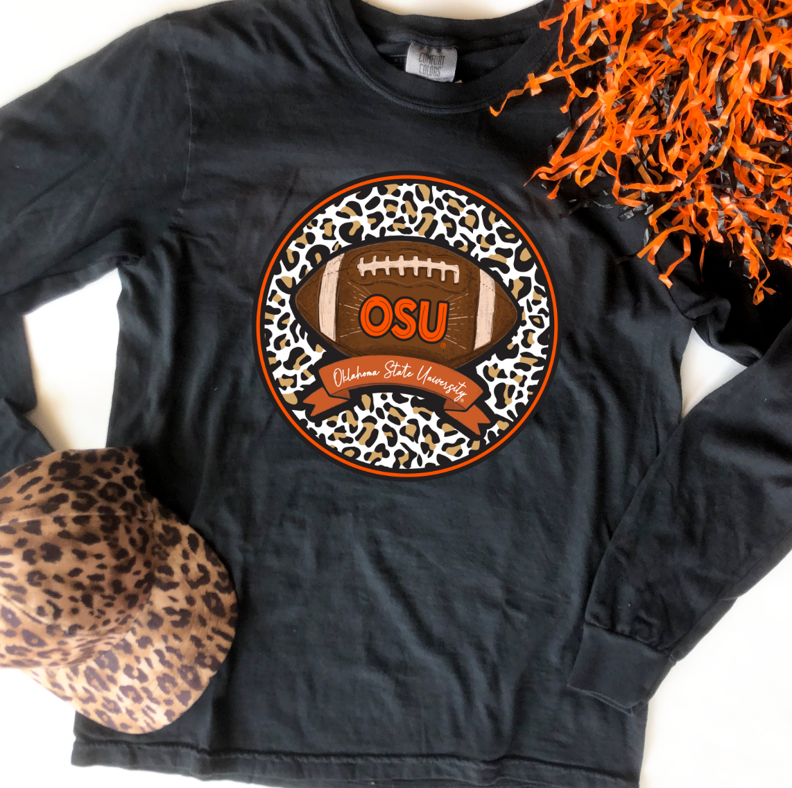 OK STATE 2022: OSU Leopard & Football Circle (LONGSLEEVE)