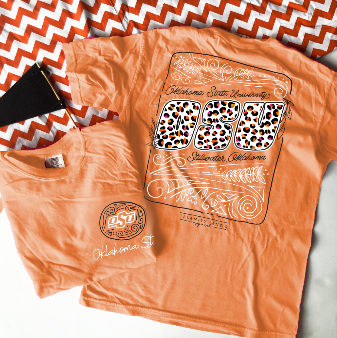 OK STATE 2022: OSU Leopard Chalk Art (SHORTSLEEVE)