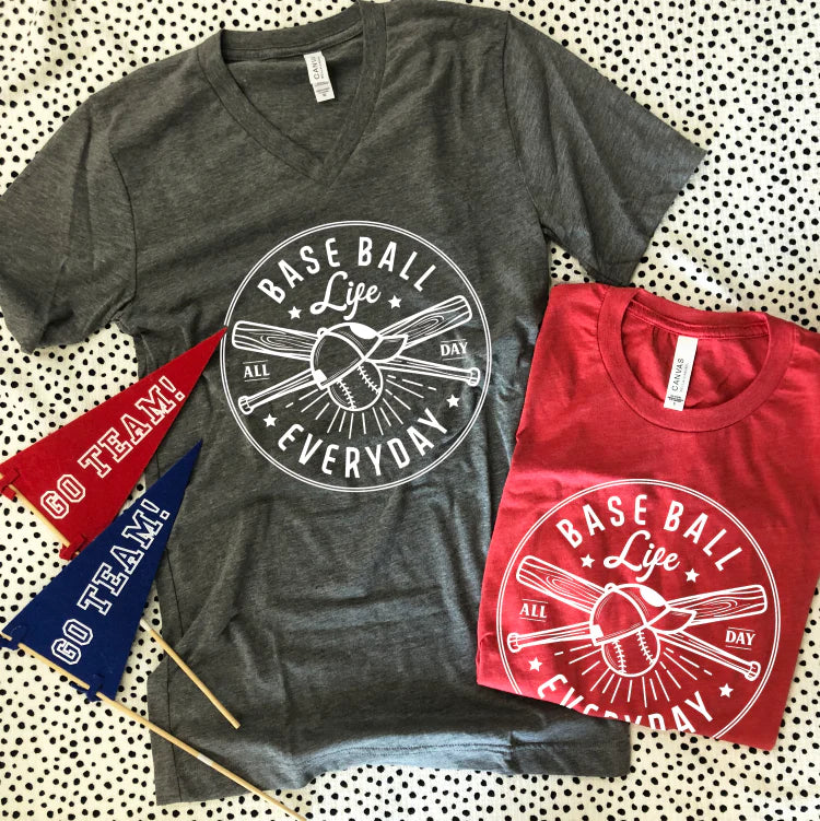 SPORTS LIFE : Baseball Life Everyday (CREW NECK or VNECK)