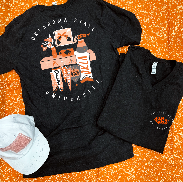 OK STATE (Spring 2023): OSU Spirit Shelf (VNECK or CREW NECK)