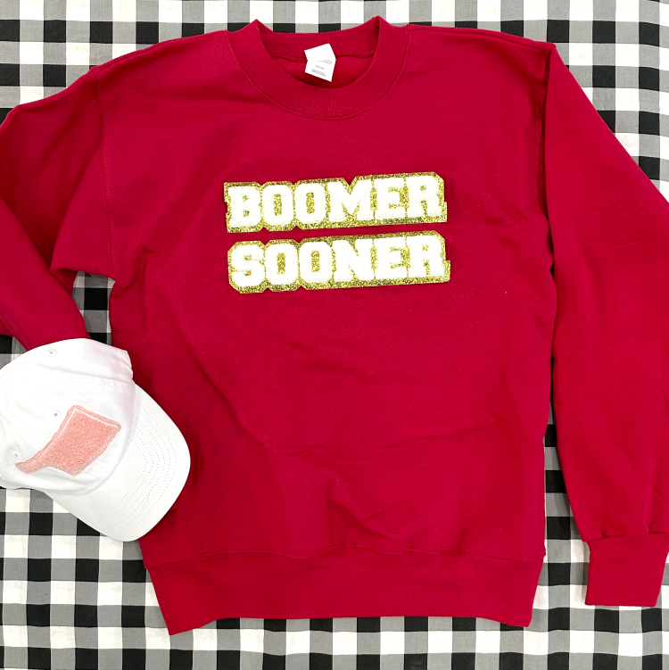 UNIV of OK 2023: Boomer Sooner Chenille Patches (SWEATSHIRT)