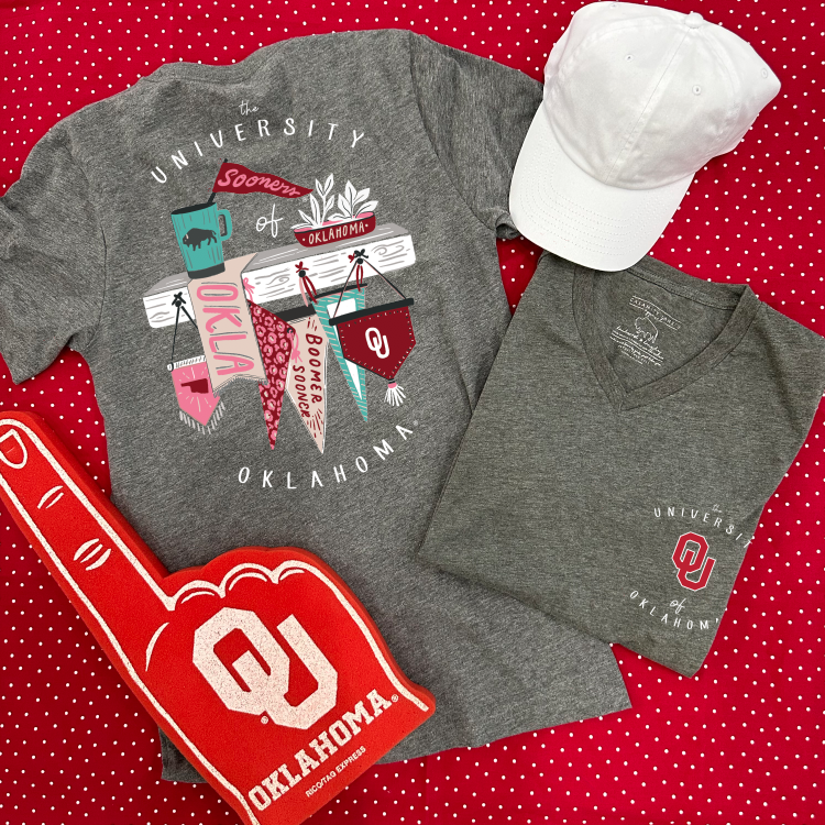 UNIV. OF OK (Spring 2023): OU Spirit Shelf (VNECK or CREW NECK)