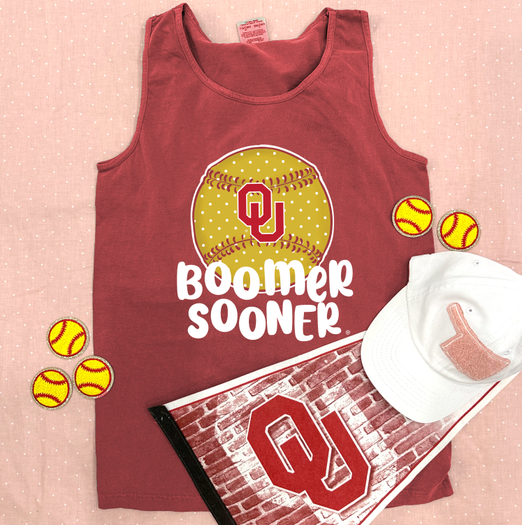 UNIV. OF OK (Spring 2023): Boomer Sooner Softball (TANK TOP)