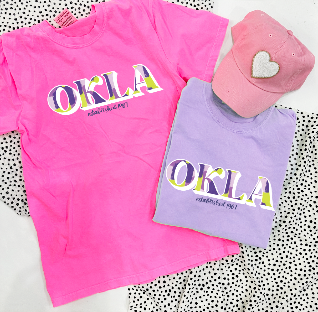 ST: OKLA Chartreuse & Orchid Abstract (COMFORT COLORS SHORTSLEEVE)