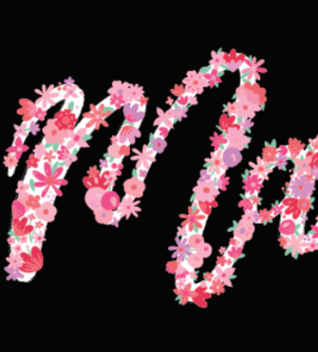 MOM LIFE 2023: Mama Floral Letters (CREW NECK or VNECK)