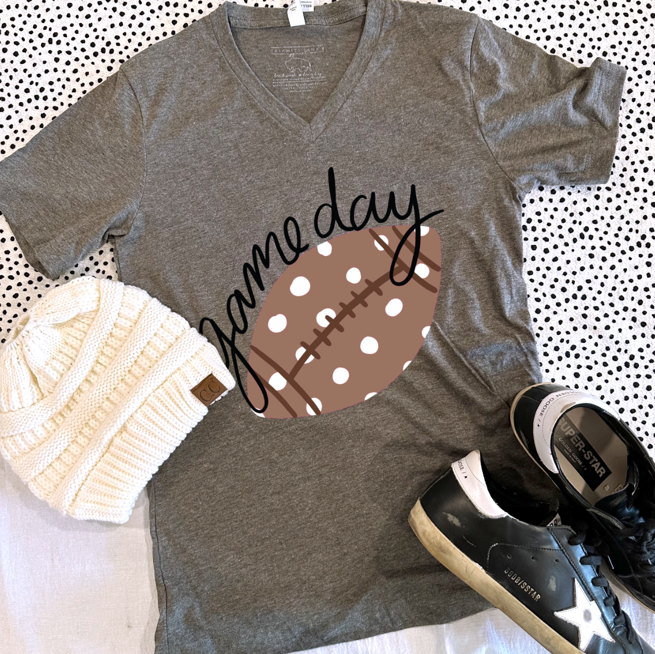 SPORTS LIFE3: Polkadot Football Game Day - VNECK