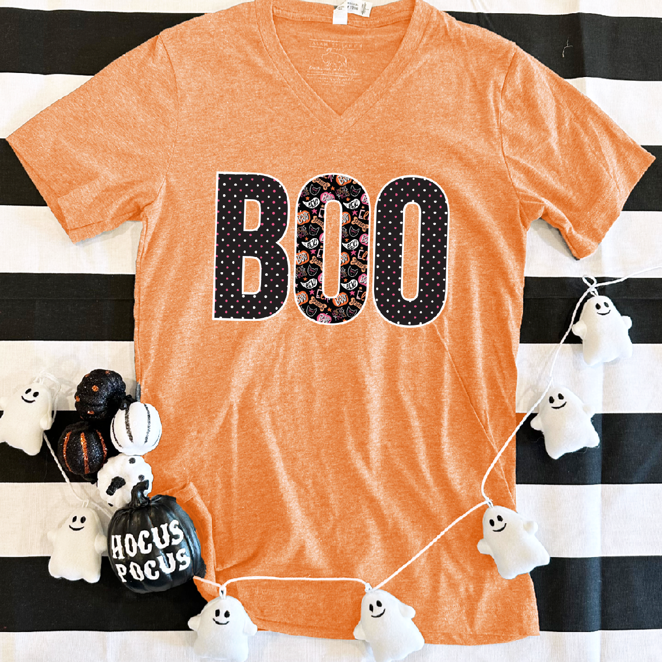 HALLOWEEN 2023: BOO, Spooky Patterns - VNECK