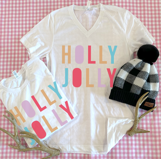 CHRISTMAS: Holly Jolly Pastels - VNECK