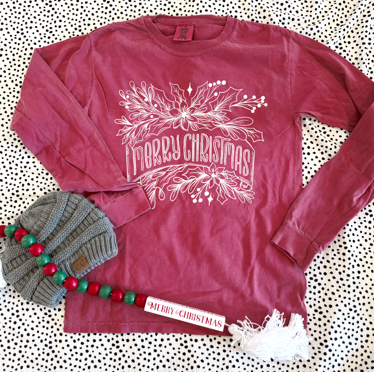 CHRISTMAS 2023: Merry Christmas Red Ribbon - LONGSLEEVE