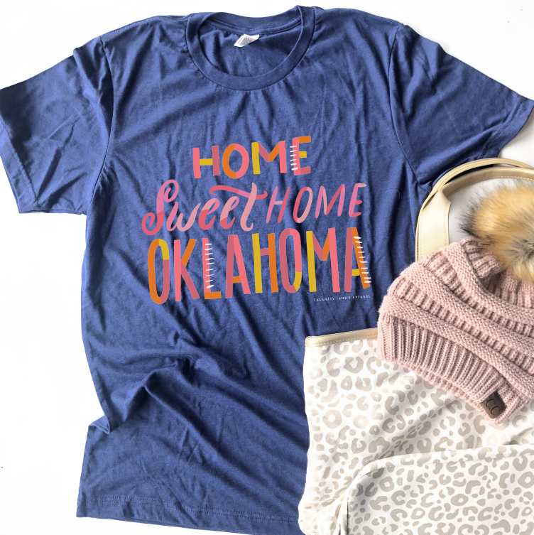 OKLAHOMA: Home Sweet Oklahoma Colorblock (VNECK)