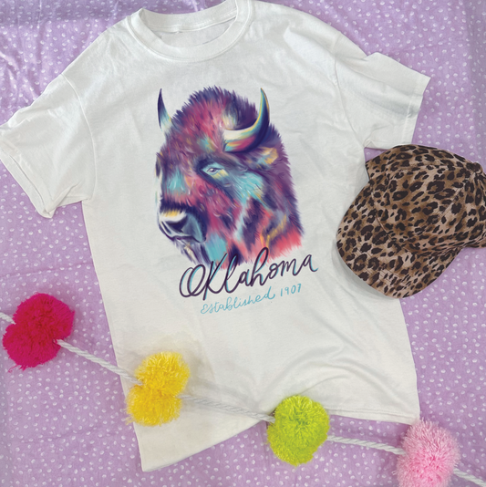 OKLAHOMA 2023: Colorful Buffalo - SHORTSLEEVE