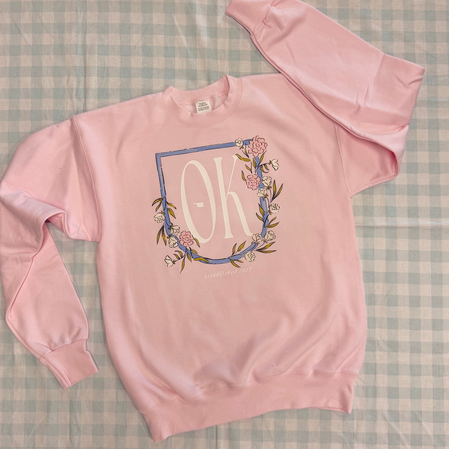 OKLAHOMA 2025: OK Lavender Floral Frame - (SHORT SLEEVE, LONG SLEEVE, SWEATSHIRT - MULTIPLE COLOR OPTIONS)